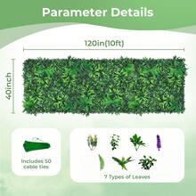 Artificial Greenery Wall Panels: 40'' X 120'' UV-Anti Faux Greennery Grass Wall Privacy Backdrop Fence Screen For Garden Fence Covering Privacy, Outdoor Indoor Home Decor - 40 x 120 IN - Xem 8