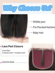 Tóc giả T-Part 4x1 Lace Deep Wave Closure có tóc con, làm từ tóc người thật Brazil nguyên chất, đường chân tóc đã được tỉa sẵn, kích thước 8-20 inch, ren T4x4 chưa qua xử lý, hoàn hảo để tạo kiểu tóc tự nhiên. - Natural Black - Xem 5