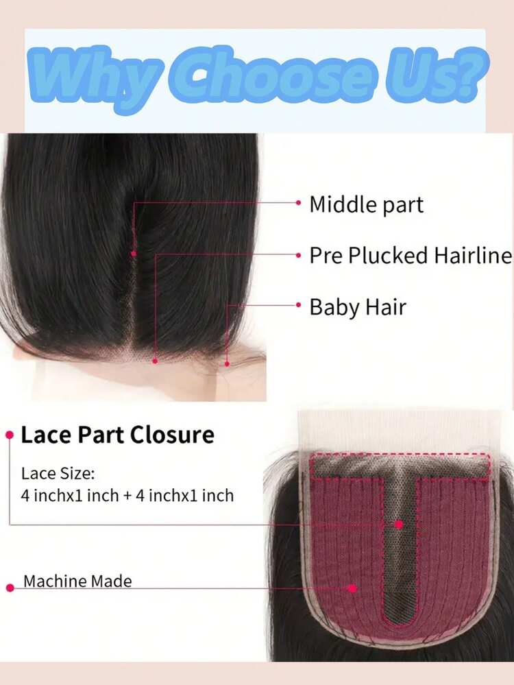 Tóc giả T-Part 4x1 Lace Deep Wave Closure có tóc con, làm từ tóc người thật Brazil nguyên chất, đường chân tóc đã được tỉa sẵn, kích thước 8-20 inch, ren T4x4 chưa qua xử lý, hoàn hảo để tạo kiểu tóc tự nhiên. - Natural Black - Xem 5
