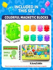 Transparent Magnetic Building Blocks Set, Portable Light-Up Workshop, Suitable For Children 3+ Years Old, Build Translucent Castles Anywhere - Multicolor - View 4