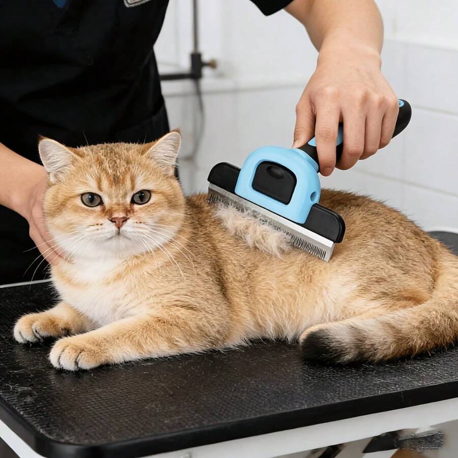 Bàn chải chải lông thú cưng có thể tháo rời, bàn chải làm sạch đa chức năng cho thú cưng, dễ sử dụng cho mèo và chó.