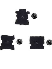 3件套疗愈艺术极简珐琅胸针套装，柔和雏菊心形尺，咖啡拿铁图案，男女皆宜，舒缓压力礼物 - 彩色 - 查看 9