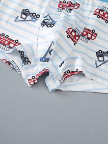 4 piezas/paquete Calzoncillos cómodos y suaves con estampado de dibujos animados para niños - Multicolor - Ver 6