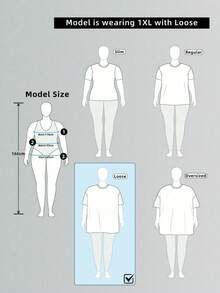 Speed mate Loose Round Neck Random Ink Print Plus Size Women T-Shirt, Lightweight Comfortable Casual Sports Top For Spring/Summer - White - View 6
