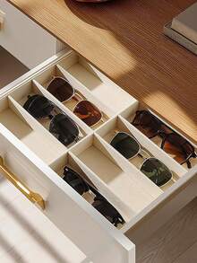 Fashion Eyeglasses Storage Tray, Eyeglasses Storage Box, Drawer Organizer, Stackable Display Case, Earrings Necklaces Bracelets Rings Hair Clips Hair Bands, Scratch-Resistant Soft Lining, Fits Standard Drawers - Multicolor - View 2