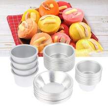 10 Uds Puto taza pastel molde aleación de aluminio huevo tarta taza magdalenas cocina molde para hornear horno redondo sartén pastelería postre molde AP8U - C - Ver 3