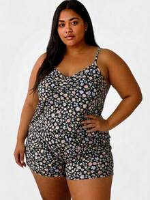 Kit 5 Baby Doll Plus Size com Detalhes no Busto em Microfibra Estampada Short Doll Extra Grande Pijama Feminino. - Multicolorido - Visão 5