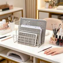 1pc Metal Nail Art Stamping Plate Storage Rack, Multi-Compartment Nail Sticker Storage Box, Nail Art Album Work Box, Nail Salon Polish Color Card Display Holder - Multicolor - View 6