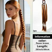 26-32 Inch Braided Ponytail Hair Extensions With Hair Ties - Handmade Wrap Around Synthetic Hair Pieces, Fluffy Soft Natural Look, Heat Resistant For Daily, Wedding, Party, Halloween And Christmas (Gold) - Multicolor - View 20
