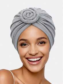 1pc New Waffle Snail Flower Headscarf, Headwrap - Multicolor - View 5