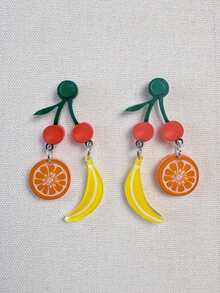 1 Pair Acrylic Handmade Fruit Shaped Pendant Earrings, Unique Jewelry For Casual And Holiday Wear - Earrings - View 12