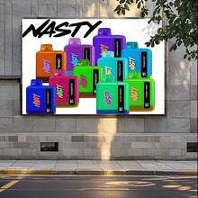 A Soft And Skin-Friendly Tapestry Featuring The Nasty Flavored Vape Product, Perfect For Everyday Use As A Unique Decoration. The Colors Are Durable And Won'T Fade Over Time - 彩色 - 查看 5