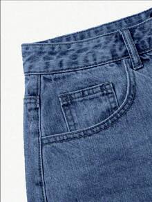 Vintage Loose Denim Shorts For Teenagers - Medium Wash - View 6