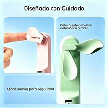 JISULIFE HandHeld  Fan, 3 IN 1 Portable Mini Fan, USB Rechargeable Small Fan, Battery Operated Fan [14-21 Working Hours] With Power Bank, Flashlight Feature For Women, Travel, Outdoor - Green - View 8