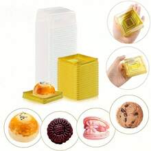 100/75/50/25pcs Square Cake Boxes With Transparent Lids, Plastic Baking Boxes, Suitable For Weddings, Birthday Parties, Bakeries, Dessert Boxes, Elegant Display, Durable Material, Specially Designed For Gourmet Chefs - Multicolor - View 2