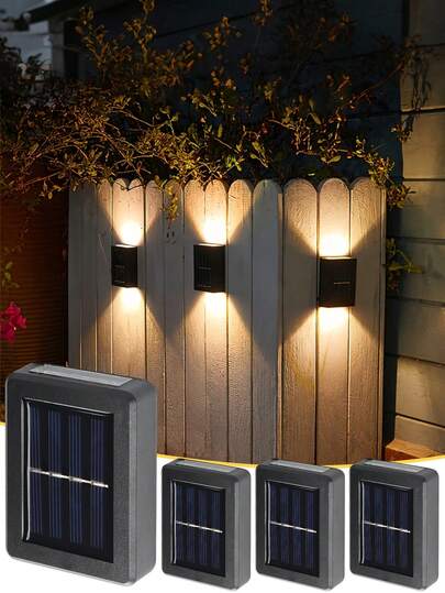 Solar wandlamp, in hoogte verstelbaar, LED buitenverlichting met zonlichtsensor, halfverzonken ontwerp, kunststof lampenkap, werkt op zonne-energie, oplaadbare batterij, moderne Scandinavische decoratieve lamp, geschikt voor tuin, garage, veranda, terras - koel wit/warm wit, ideaal cadeau voor de feestdagen