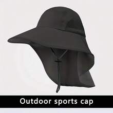 1 pieza Sombrero de sol de mujer de poliéster, sombrero de playa plegable y transpirable de ala ancha, protección UPF, visera de sol elegante para viajes de damas, sombrero de sol de ala grande para protección solar, adecuado para ciclismo, senderismo, pesca y actividades al aire libre, gorra de pesca transpirable con protección para el cuello, apta para primavera y verano - A - Ver 7