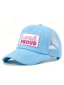 1件装 LOUND PROUD 女士卡车帽，个性化字母刺绣网眼棒球帽，街头时尚五片帽，户外休闲帽，春秋季旅行，海滩度假。 - 棒球帽 - 查看 12