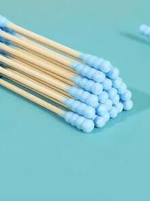 100 piezas de bastoncillos de doble punta de alta calidad, para una limpieza eficiente de los oídos y la nariz, así como para la aplicación de maquillaje - Multicolor - Ver 4