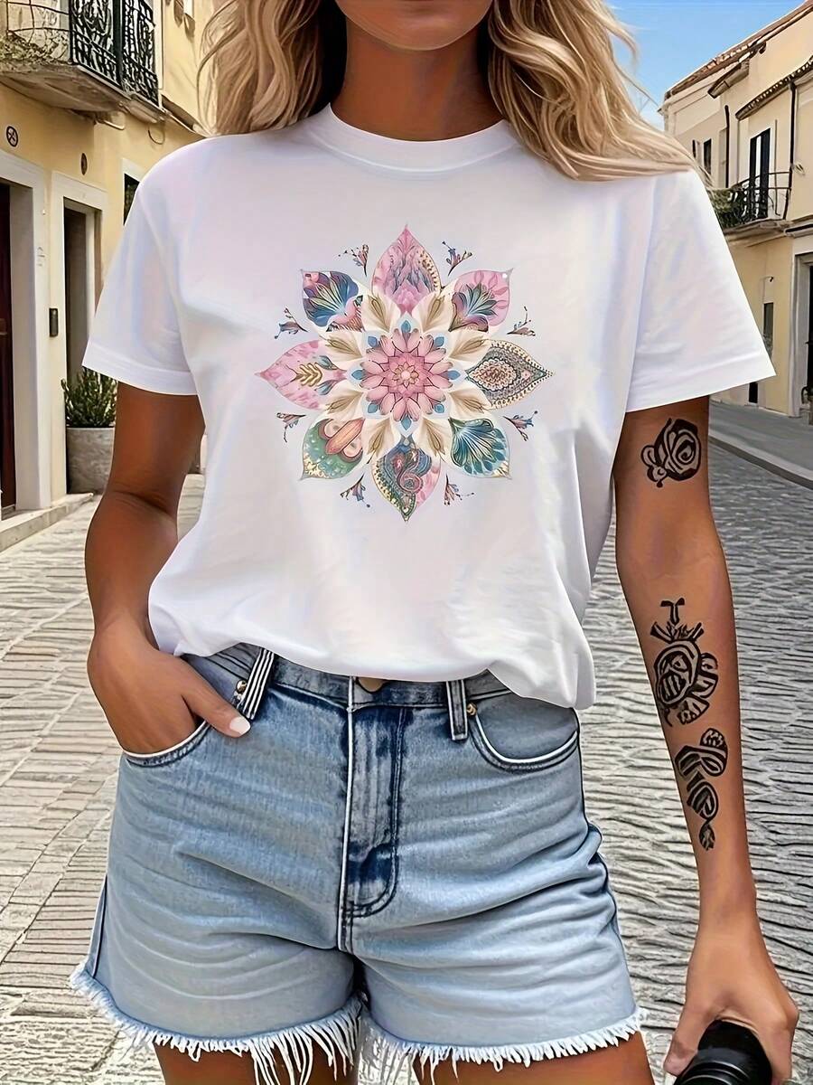 Women T-Shirts - [White] - View 1
