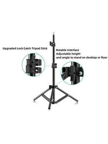 Trípode metálico multifuncional y portátil extensible + control remoto inalámbrico + soporte para teléfono + cabezal de bola universal giratorio 360°, adecuado para teléfonos/cámaras/GoPros/luces de hasta 2 kg para transmisión en vivo - Ver 5