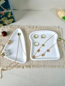 Bộ khay đựng trang sức bằng thạch cao trắng, hộp đựng đồ trang điểm hình trứng Phục Sinh/mây/tam giác/bánh mì, nhiều kiểu dáng để đựng bông tai, nhẫn, dây chuyền, đồ trang trí bàn làm việc và đạo cụ chụp ảnh, món quà lý tưởng cho Lễ Phục Sinh và Ngày của Mẹ. - Nhiều màu - Xem 8