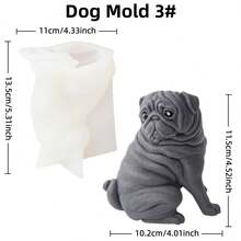 3D Dog Silicone Candle Mold - West Highland Terrier & Pug Shapes Scented Plaster Mold Non-Stick Wax Casting Mold For Resin Soap Ornaments, Cute Puppy Craft Kit For DIY Home Decor & Pet Lovers - Dog - View 15