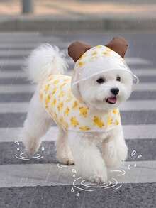 LUCKIE PAL 1件可爱小熊图案防水雨衣，适合吉娃娃等小型犬，宠物雨衣，猫狗雨天外出必备 - 彩色 - 查看 14
