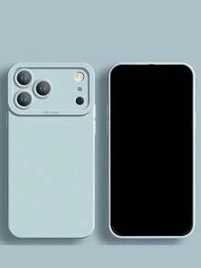 鑰匙圈掛繩純色鏡頭保護液態矽膠手環手機殼 適用於 iPhone 17 Pro Max 17 Pro 17 16 15 14 13 Pro Max 柔軟矽膠防震背蓋 - 遠峰藍 - 查看 2
