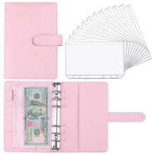 A6 Budget Binder,,Soft PU Leather Notebook Binder With 12 A6 Zipper Envelopes For Budgeting And Saving - Multicolor - View 15
