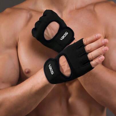 1双全掌举重手套，适合健身房、骑行、锻炼，超轻便，男女通用