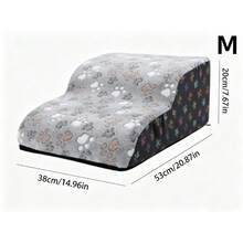 1pc Cartoon Pet Stairs, 2/3/4/5 Steps High Elastic Sponge Climbing Ladder Suitable For Elderly, Disabled Pets To Get On Sofa, Bed, Non-Slip Removable And Washable - Multicolor - View 12