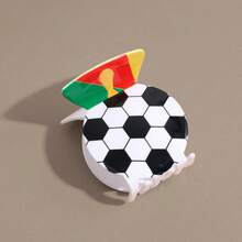 1 pieza Pinza de pelo de acrílico con diseño de balón de fútbol para fiesta en la playa, apta para todas las estaciones - Multicolor - Ver 9