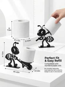 1/2pcs New Ant-Shaped Tissue Box Holder, Creative Decorative Accessory For Bathroom And Living Room, Multi-Functional Toilet Paper Storage Art Decor, Sturdy And Practical - Multicolor - View 5