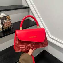 2026 Bolso bandolera de cuero genuino, diseño minimalista para uso diario. - Rojo - Ver 13