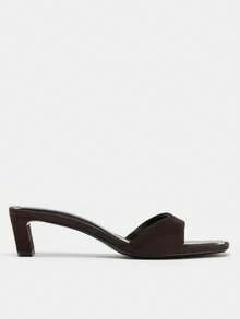 Nuevos Sandalias de tacón alto de gamuza para mujer, Primavera/Verano 2026 - Marrón - Ver 3