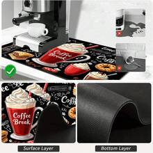 1 pieza Tapete de secado de platos, Tapete para máquina de café, Diseño de patrón de café y postre, Tapete de drenaje multiusos para mesa de comedor y cafetería, Regalo para el hogar, Decoración de escritorio - XYLSD-223 - Ver 10