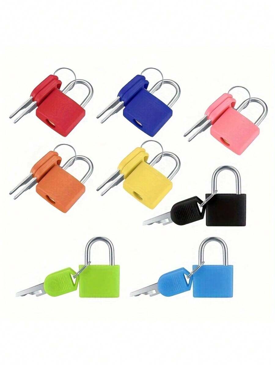 3pcs/Set Luggage Locks With Keys, Mini Padlocks With Keys, Suitable For Backpacks, Suitcases, Luggage, Bags, Storage Cabinets, Toolboxes, Random Colors