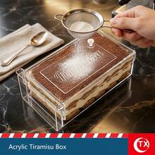 TX Transparent Acrylic Tiramisu Box, Rectangular Design With Lid, Includes Tiramisu Template And Scraper, Suitable For Cheesecake, Ladyfingers And Other Baked Goods, Essential For Holiday Parties, Birthdays, Gatherings And Home Kitchen - Multicolor - View 8