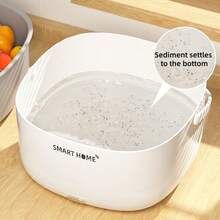Vegetable & Fruit Cleaning Basket, Household Automatic Cleaning Machine, Portable Food Washer For Vegetables, Fruits, Meats And More - White + Gray - View 9