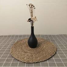 2/4/6件套编织餐垫，13.78英寸圆形藤编餐垫，圆形天然藤编餐垫，手工编织水葫芦餐垫，农舍风格柳条桌垫，适用于餐桌、家居、婚礼 - 彩色 - 查看 6