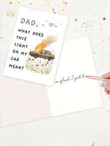1 pieza Tarjeta de Día del Padre/Cumpleaños del Padre divertida con sobre - Regalo humorístico para el Padre, tarjeta perfecta para que la hija le dé a su padre, en blanco por dentro, regalo del Día del Padre - Ver 5