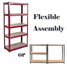 Multi-Layer Racking - Heavy-Duty Garage Shelving Unit -1PCS Red Storage Shelves - 150x65x30cm - 200kg Load Weight Per Shelf - 1000kg Per Unit - Shed Shelving - RACKING - View 5