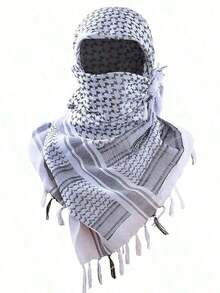 1pc European & American New Autumn/Winter Desert Style Scarf Men, Motorcycle Riding Arabic Headscarf, Soft & Warm Outdoor Style - Green 1PC - View 9