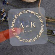50pcs Customized Gold Foil Stickers, Square Wedding Stickers, Wedding Party Gift Stickers Labels, Customized Favor Thank You Labels - Multicolor 1 - View 27