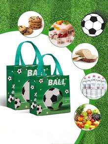 Bộ 4 túi mua sắm tái sử dụng bằng vải không dệt chủ đề bóng đá, túi quà tặng nhỏ cho tiệc sinh nhật, sự kiện chủ đề bóng đá, đồ dùng tiệc bóng đá, quà tặng tiệc thể thao và sử dụng hàng ngày, bền chắc. - nhiều màu - Xem 6