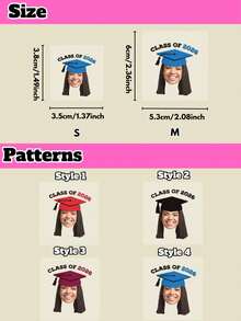 10/20/30/60pcs Temporary Tattoos, Customized Face Tattoos, Graduation Tattoos, Graduation Party Favors, Graduation Party, Customized Photo Tattoos, Graduation Temporary Tattoos, Class Of 2026, Valentine's Day Gift, Couple Photos, Christmas Gift, Home Decor, Decorations, Personalized Gift, Custom Gift - Multicolor - View 3