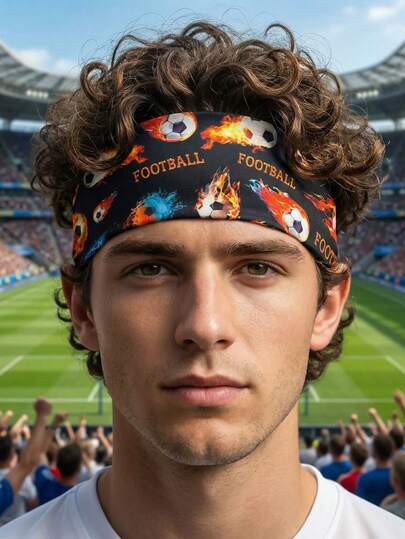 1 chiếc băng đô thể thao bóng đá World Cup, thấm mồ hôi, co giãn, in họa tiết, thoáng khí, thích hợp cho sử dụng hàng ngày, món quà hoàn hảo cho các bữa tiệc và ngày lễ dành cho nam và nữ, phụ kiện trang phục thường ngày và du lịch.