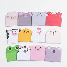 1 Notebook Of Cartoon Animal Shaped Sticky Notes With Frog, Puppy, Kitten, Cow Patterns, Decorative Memo Pads For Journaling, Scrapbooking, Office, Home, School, Meeting, Super Sticky - Multicolor - View 7