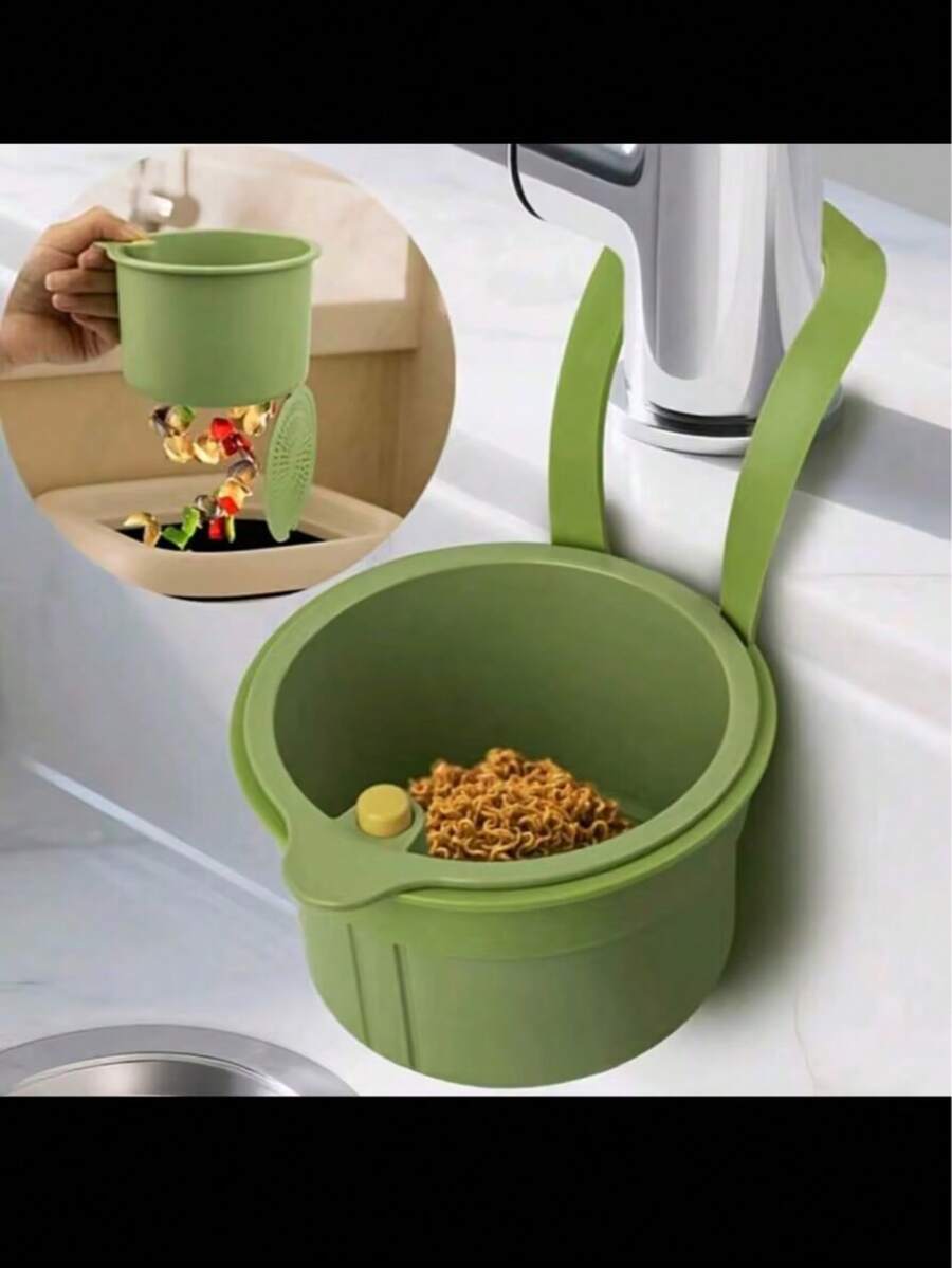 1pc Hands-Free Pressure Drainage Basket, Food Waste Filter Basket, Hanging Sink Drainage Basket, One-Touch Pressure Drainage Basket, Kitchen Plant Rack, Faucet Drainage Basket, Independent Drainage Basket, Kitchen Storage, Sponge Drainage Basket, Dishcloth Drainage Basket, Soap Drainage Basket - Suitable For Kitchen And Bathroom, Kitchen Supplies, Kitchen Accessories, Kitchen Tools